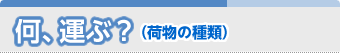 何、運ぶ？（荷物の種類）